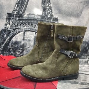 OTBT GREEN SUEDE BOOTS